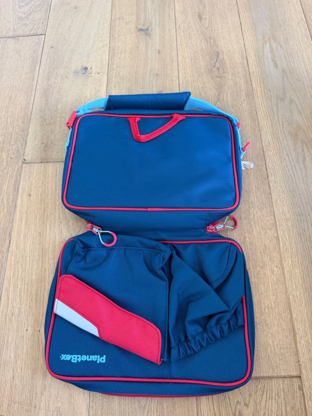 Navy and Red Lunch Bag - Picture 4 of 4